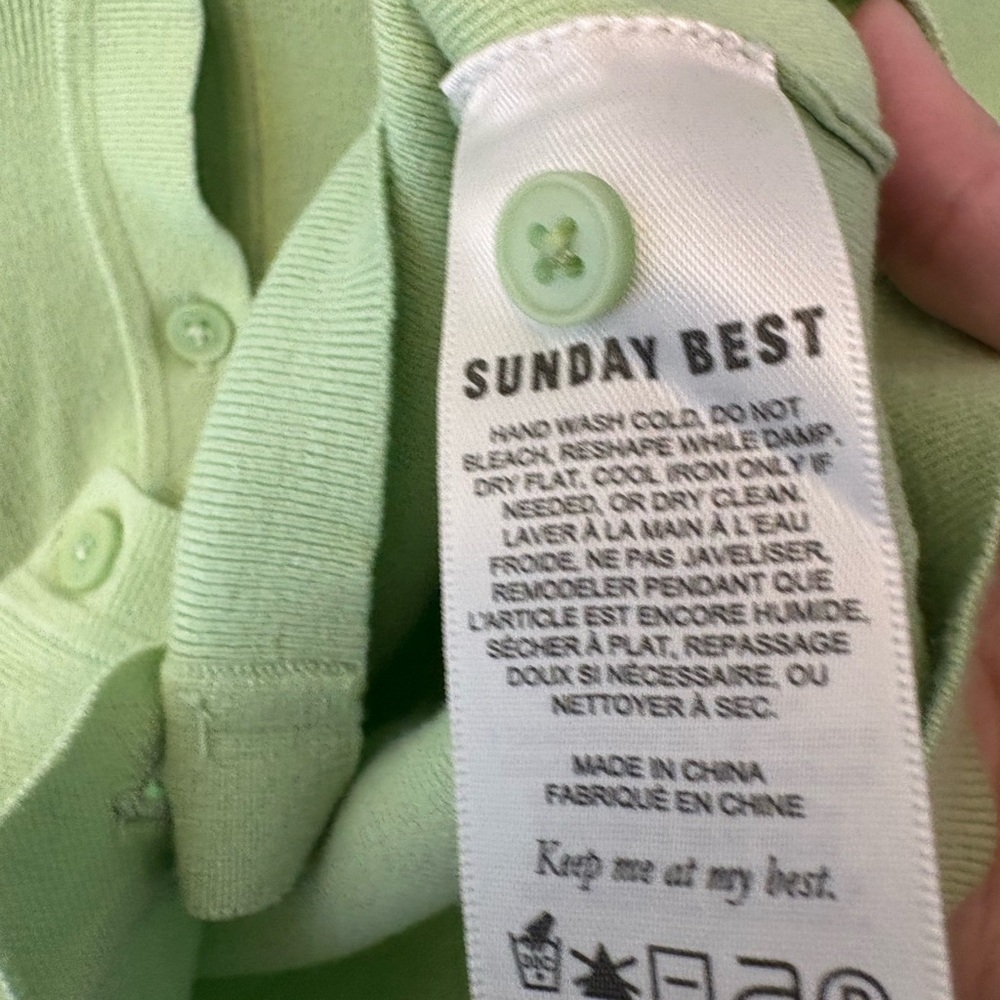 Aritzia Sun-deh Green CeCe Button-Up Collared Cardigan Size XXS - Picture 8 of 9